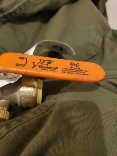 3/4" Shark Bite Slip Ball Brass Pipe Push Connect Valve W/Drain Part # 24616LFZC - Picture 5 of 8