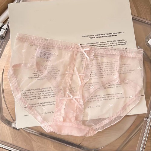 Women Low Waist Underwear Panties Lace Bow Tie Young Girl Underwear Briefs * - Bild 7 von 30