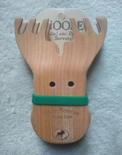 Rocky Mountain Wood Moose Antlers Salad and Pasta Server Set Souvenir Unused