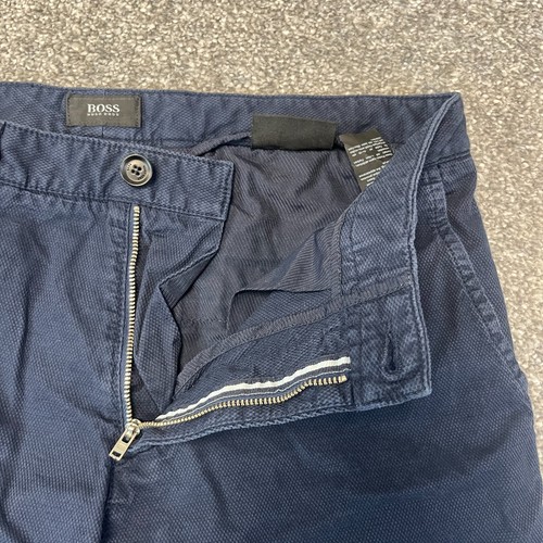 Hugo Boss Mens Chinos Straight Regular Dark Blue Wash Stretch Crigan W30 L32 - Picture 9 of 13