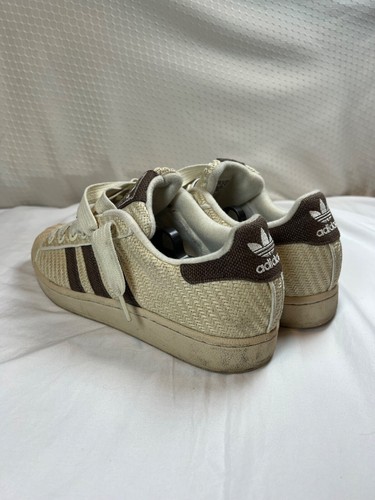 Vintage Adidas HEMP Shell Toe Superstar 2 669220 2007 RARO uomo 8,5 bianco sporco Y2K - Foto 12 di 24