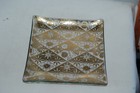 Vintage Mid-Century Georges Briard Gold Leaf Bent Glass Dish 6x6