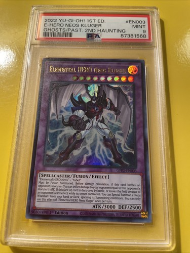 YuGiOh ELEMENTAL HERO NEOS KLUGER #GFP2-EN003🔥PSA 9 MT🔥1st ED-2022 ULTRA  RARE - Picture 4 of 12