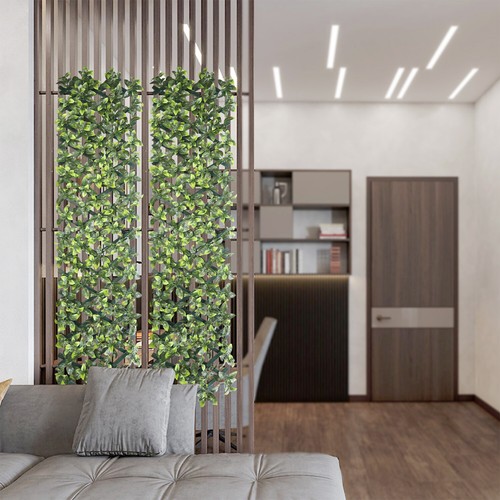 Artificial Expandable Faux Jasmine Leaves Fence Panel With PVC Back Home Decor - Picture 9 of 30