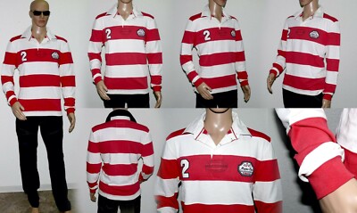 Rareza Cuban Desde 1872 Polo Hemd Shirt Langarm Regular Extra Mild M Rot Weiß
