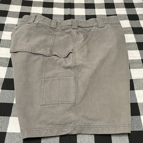 Duluth Trading Cargo Carpenter Shorts 9 Pockets Sz 48 Canvas Gray Stretch Waist - Picture 4 of 7