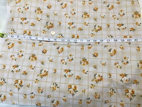 Sommerset Yellow Rose Buds On Plaid Squares Gail Kessler Andover Fabric - 1/2 Yd - Picture 7 of 7