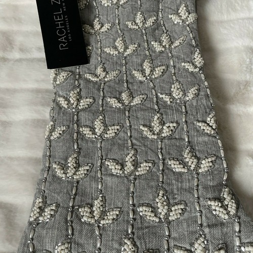 Rachel Zoe verzierter SILBER creme Luxus funkelnder Weihnachtsstrumpf NEU  - Bild 10 von 14