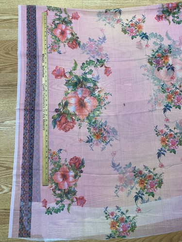 PINK floral DIGITAL PRINT georgette India Dupatta Wrap Scarf Chunri shawl - Picture 3 of 7
