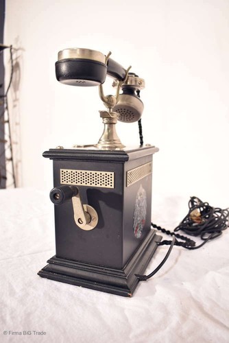 Schönes nostalgisches Telefon Telefonapparat POST D FeAp 300-BP Kurbel Tastatur - Afbeelding 8 van 12