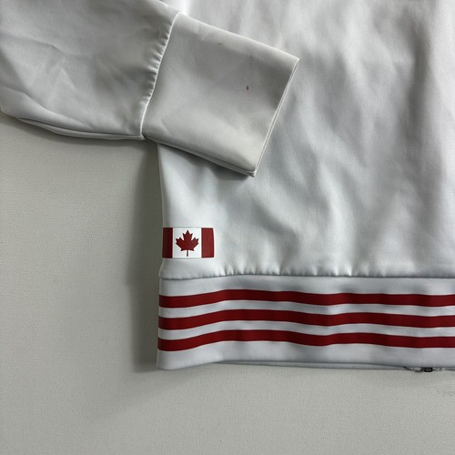 Adidas Women's Jacket Team Canada Olympics White hoodie track activewear Size M - Picture 8 of 16