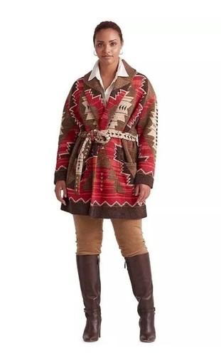 Lauren Ralph Lauren Southwestern Aztec Belted Knit Cardigan Multi Plus - Bild 6 von 15