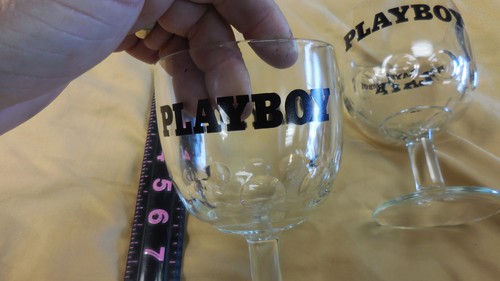 TWO Vintage Playboy Stemmed Goblet Glass - Picture 5 of 8