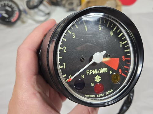 NOS Suzuki Tachometer Gauge, 1971-1972 T250, T350 Tach - Picture 3 of 11