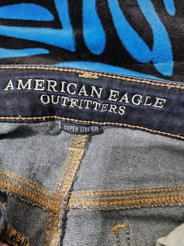 AMERICAN EAGLE, JUNIOR'S BLUE COTTON BL SUPER STRETCH SKINNY JEANS, SZ 6 - Bild 4 von 8