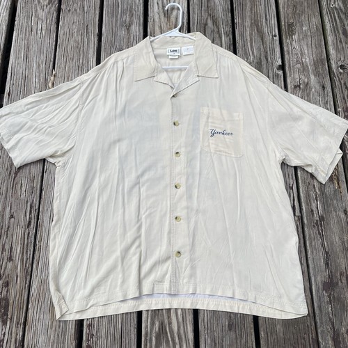 Vintage Lee Sport NEW YORK YANKEES STADIUM Embroidered Button-Down 2XL Shirt - Picture 2 of 8