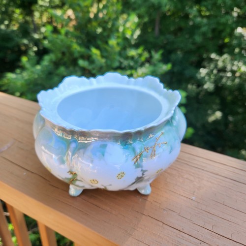 R S Prussia Round Footed Porcelain Dish - Antique Serving Bowl (A) - Picture 8 of 12