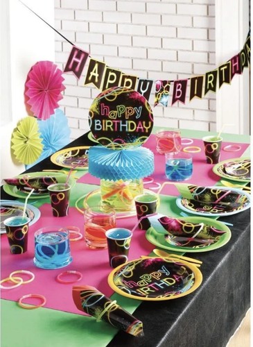 Creative Converting 16-Count Paper Beverage Napkins, Glow Party, 5 x 5-inch - Picture 2 of 2