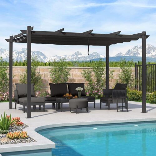 PURPLE LEAF 3 x 4 M Outdoor Garden Pergola with Extra Inclined Top Patio Gazebo - Picture 3 of 22