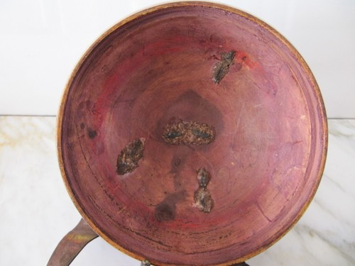 ANTIGUO FRASCO DE ESPECIAS DE MADERA LACADO IMPRESIONANTE PINTADO A MANO DE PAKISTÁN - Imagen 6 de 9