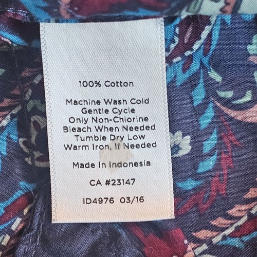 Talbots Shirt Small Cotton Blue Purple Paisley Blouse Long Sleeve Button Up - Picture 7 of 7