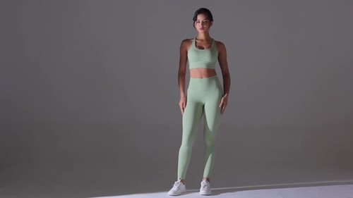 Neu Yoga Anzug für Frauen sexy BH Leggings Set Hüftlifting Sport Fitness BHs - Video 1 von 1