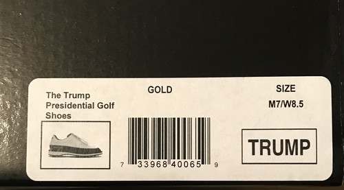 NEW DONALD TRUMP PRESIDENTIAL GOLF SHOES GOLD SIZE 7 M/8.5 W LIMITED TO 1000 - Picture 3 of 8