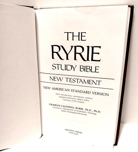Vintage The Ryrie Study Bible New Testament NASV 1976 Brown Hardcover Bible - Foto 3 di 9