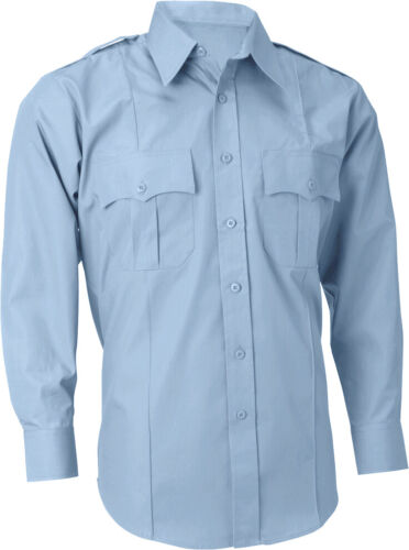 Light Blue Uniform Shirt Long Sleeve Official Officer Police Security Work - Picture 1 of 3