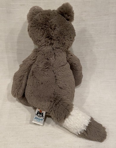 NEU Jellycat Medium Bashful Waschbär 12 Zoll Plüsch London im Ruhestand - Bild 6 von 14