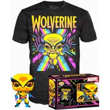 FUNKO POP & Tee MARVEL #802 Wolverine Black Light - TAGLIA M