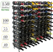 Floor Stand Wine Rack -Upto 150 Bottle Large Capacity Free Standing Wine Storage
