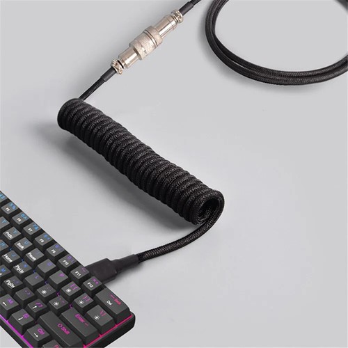 Hot Mechanical Keyboard Coiled Cable Wire Type C USB Port Aviator Coiling Cable - Picture 24 of 30