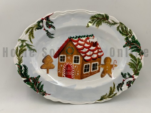 Pottery Barn Kids Melamine Gingerbread House Platter Plate 14.25"W Multi #A171 - Bild 1 von 3