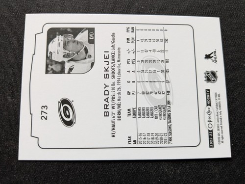 2022-23 O-Pee-Chee Hockey Card # 273 Brady Skjei - Carolina Hurricanes (NM) - Bild 2 von 3