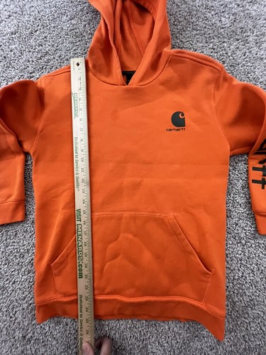 Carhartt Youth Hoodie Sweatshirt Sweater Orange Large L 14/16 - Picture 8 of 10
