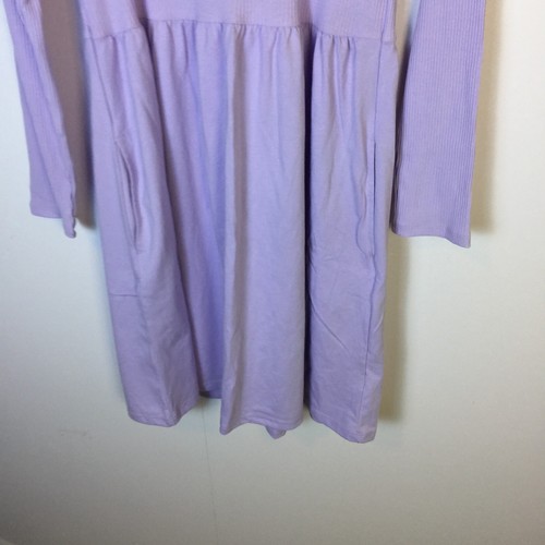 NWT Old Navy Dress Girls Size XL (14-16) Purple Ribbed Cotton Long Sleeve Pocket - Picture 12 of 16
