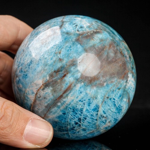 509g68mm Large Blue Apatite Sphere Crystal Ball Natural Quartz Healing Chakra - Picture 12 of 12