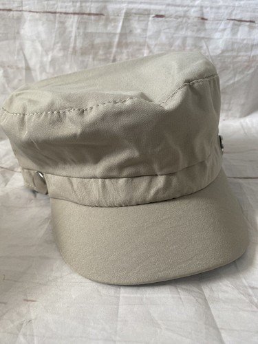 Ladies Khaki Baker Boy Fiddler Hat Silver Findings New - Picture 7 of 10