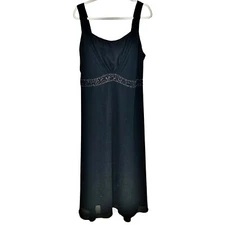 Tally Taylor Beaded Formal Gown Long Black Dress Plus Size 20W Wedding Prom VTG