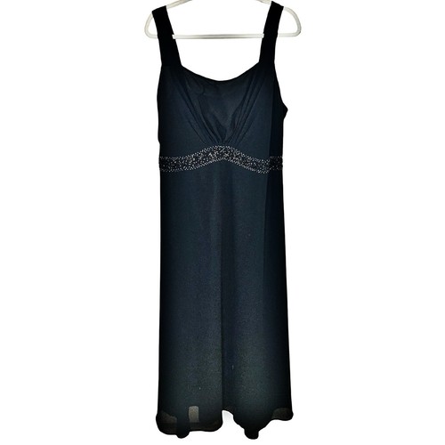 Tally Taylor Perlen Abendkleid lang schwarz Kleid Plus Größe 20 W Hochzeit Abschlussball Vintage