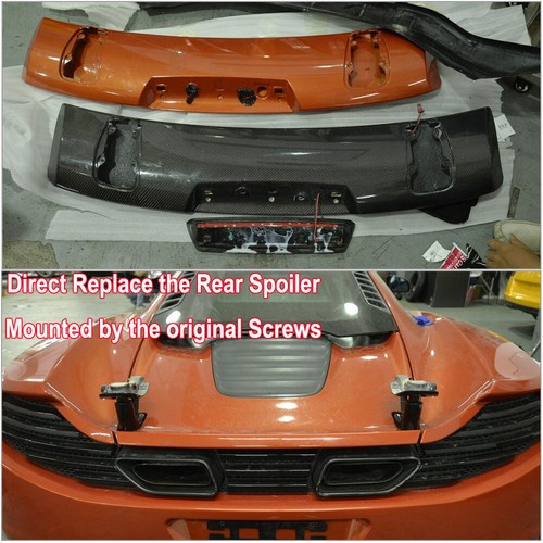 For McLaren MP4-12C 2-Door 2011-14 Real Carbon Fiber Rear Trunk Spoiler Wing Lip - Picture 11 of 12
