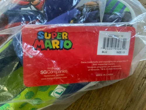 Scarpe da ginnastica Super Mario Brothers slip on bambino taglia 13 Mario Luigi Nintendo nuove con etichette - Foto 5 di 10
