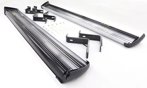 BLACK RUNNING BOARD SIDE STEPS RAILS FOR MITSUBISHI L200 TRITON SERIES 5 15-19 - Picture 4 of 18