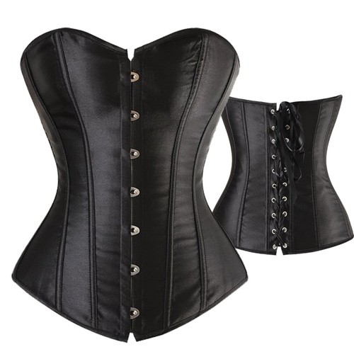 Women Sex Black Corset Dress Bustier Lingerie Costum Slim waist Trainer Cincher - Picture 23 of 42