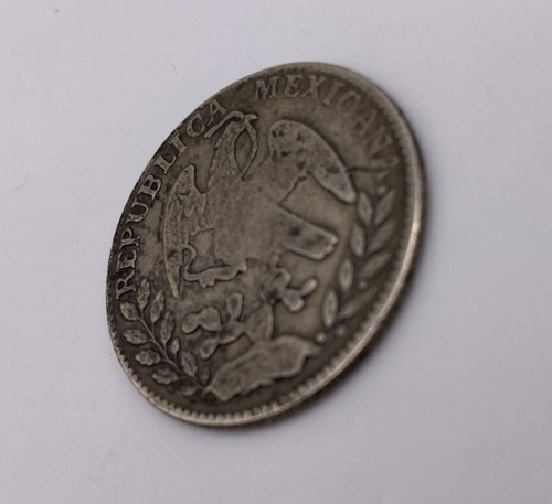 Moneda de Plata 1860 2 Reales España México Casa de la Moneda Popayán Antigua Moneda Barco Pirata - Imagen 2 de 4