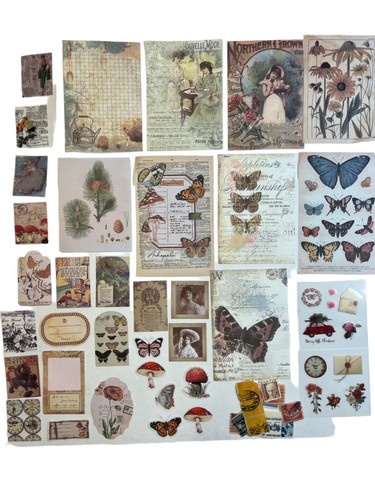 Ephemera Papierpackung für Junk Journal 100 Kunst Journaling Wörterbuch Seiten Vintage - Bild 4 von 8