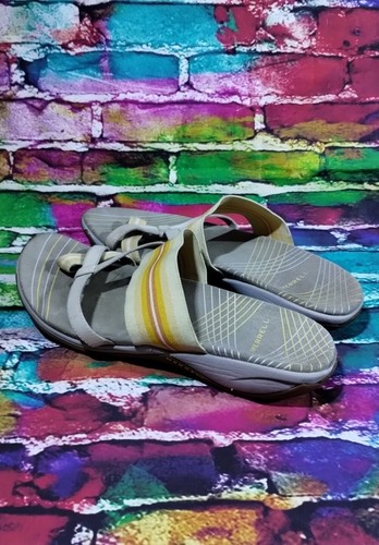 Merrell Women’s Zinnia Sandals Silver Lining Flax Yellow Gray Strappy Size 10 - Picture 4 of 10