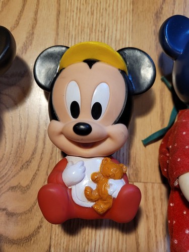Vintage Baby Mickey Mouse Shelcore Walt Disney Hard Plastic Toys ABCs Lot Of 3 - Picture 3 of 12
