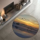 3D Sunset Goose C521 Animal Non Slip Rug Mat Round Elegant Carpet Zoe